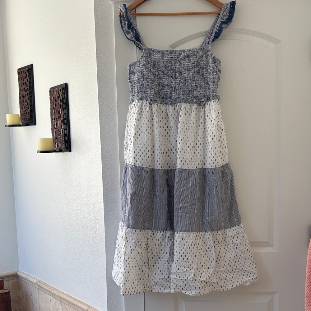 J. Crew Dress in Blue and White